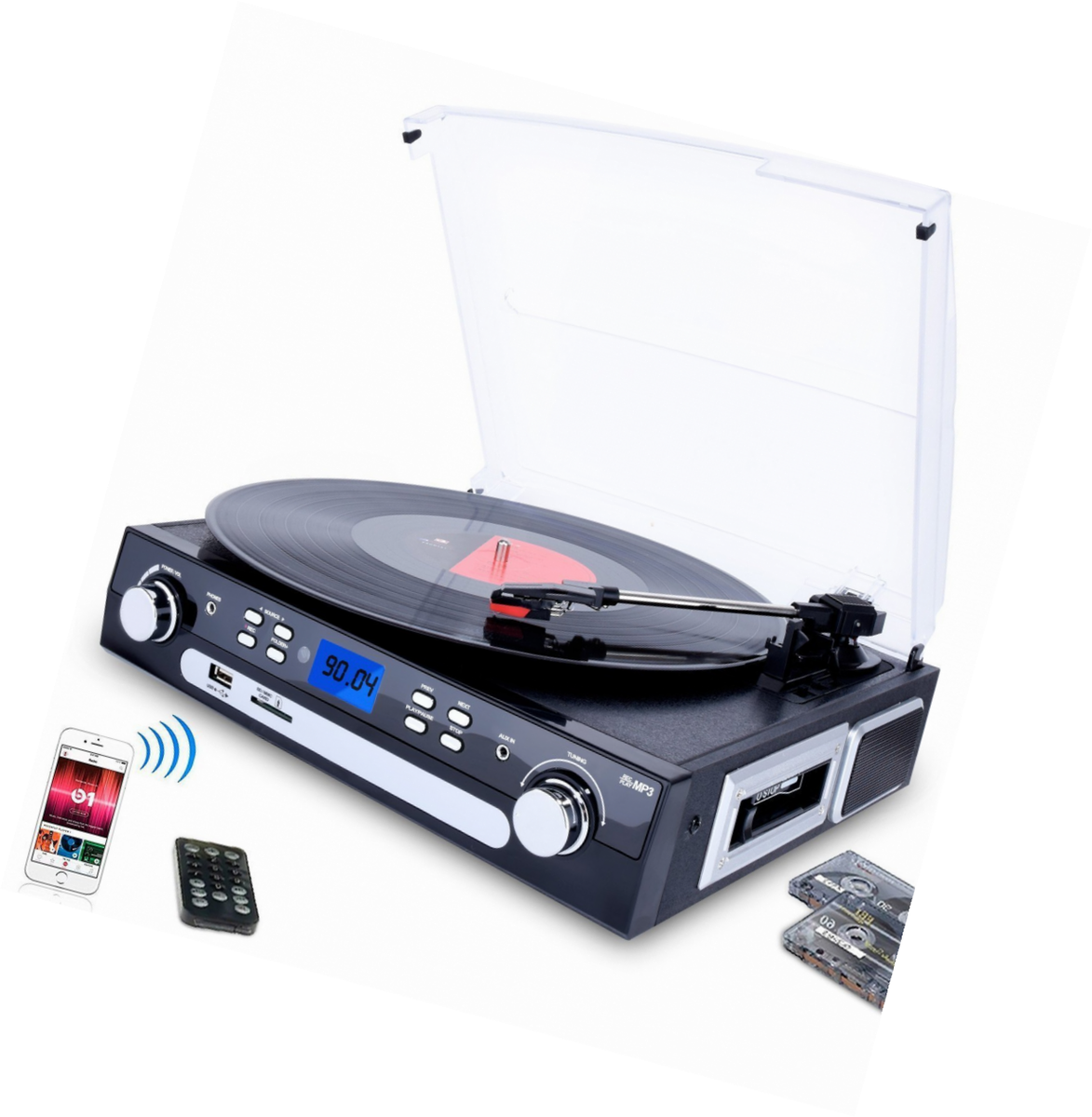 Digitnow! Tourne-disque Bluetooth, Plati...