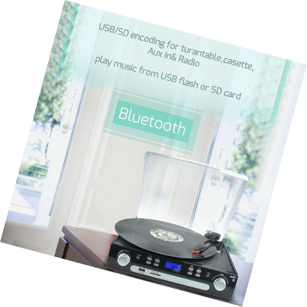 Digitnow! Tourne-disque Bluetooth, Plati...