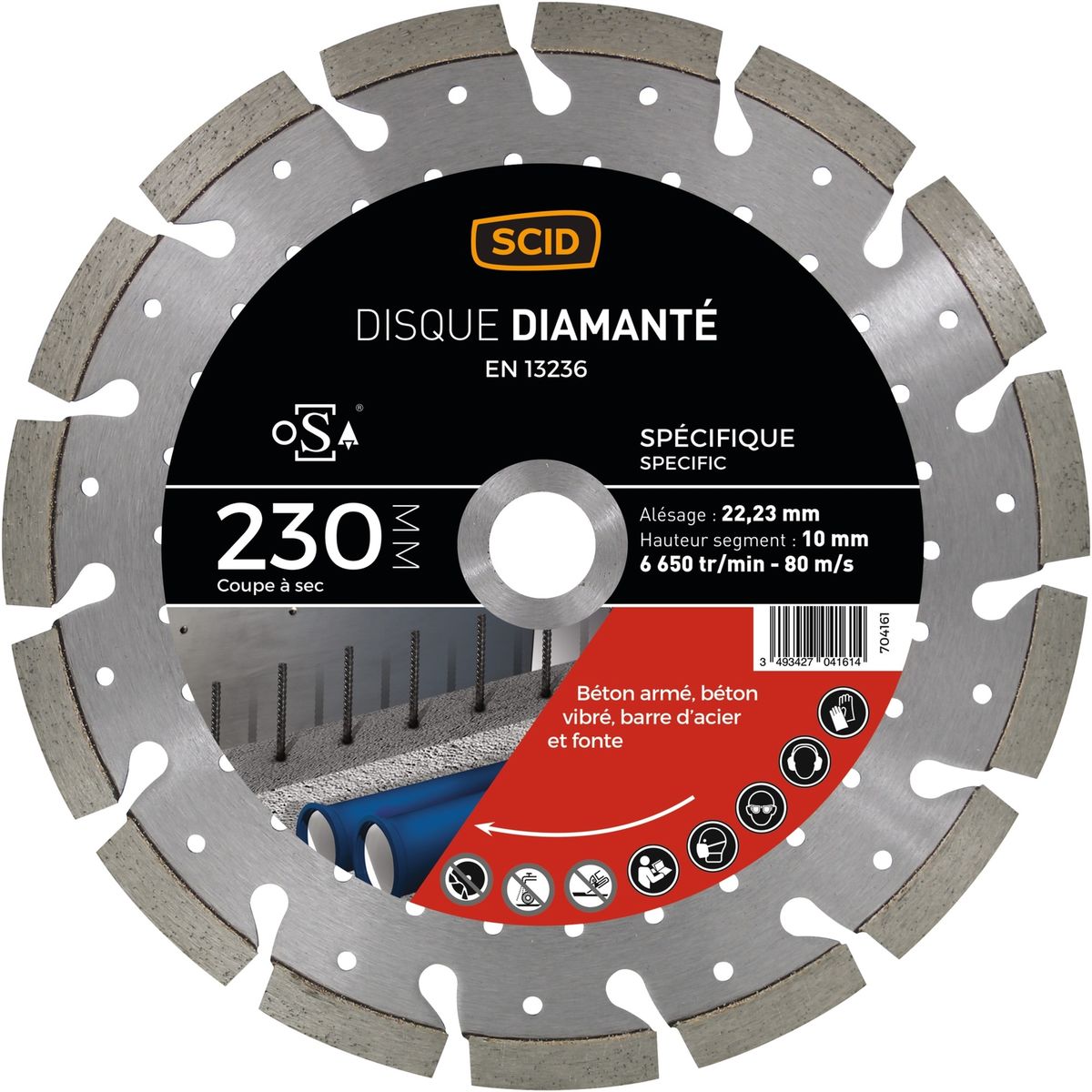 Disque Diamante Ventille Beton Metal Scid - Diametre 230 Mm