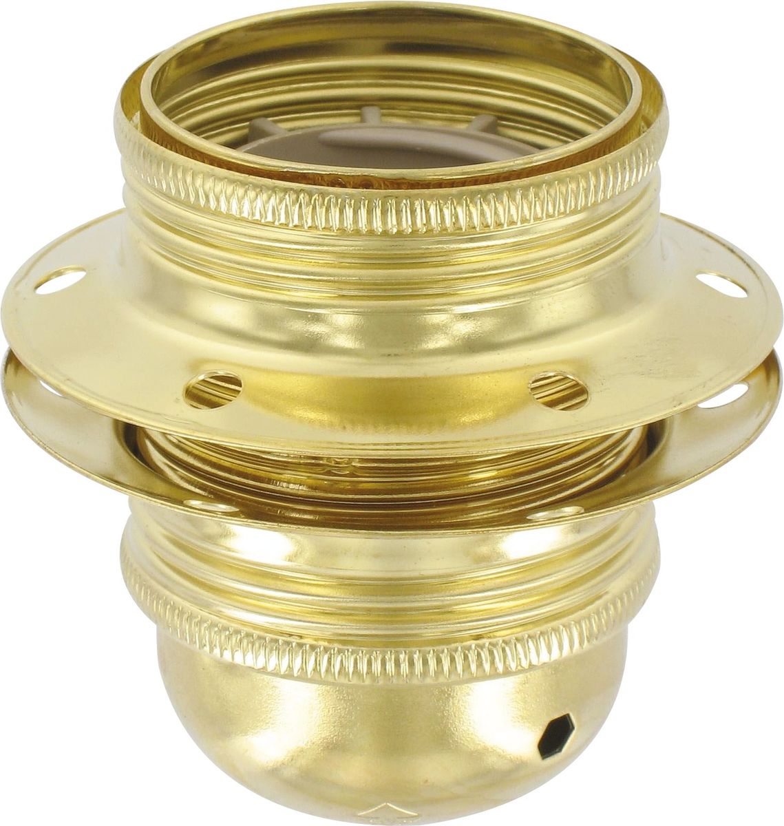 DOUILLE ACIER LAITONNE E27 AVEC BAGUE