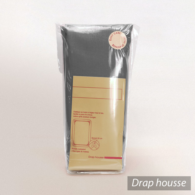 Drap housse relaxation uni 2x80x190 cm 100% coton ALTO Manhattan TPR Tete et pied relevable
