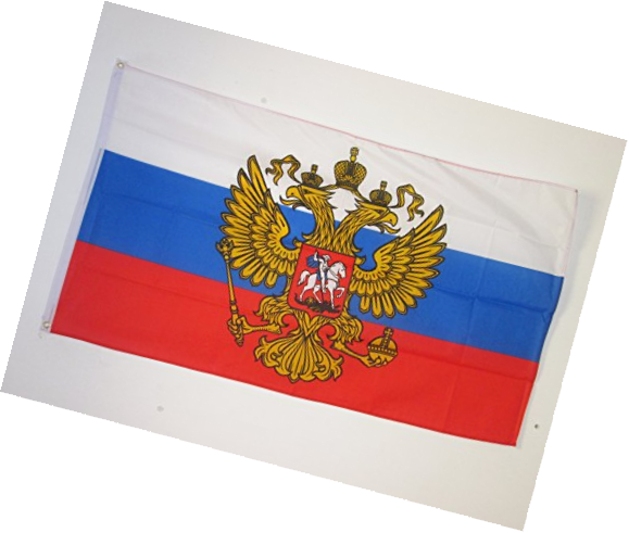 Russia With Eagle Flag 2' X 3' - Russian Coat Of Arms Flags 60 X 90 Cm - Banner