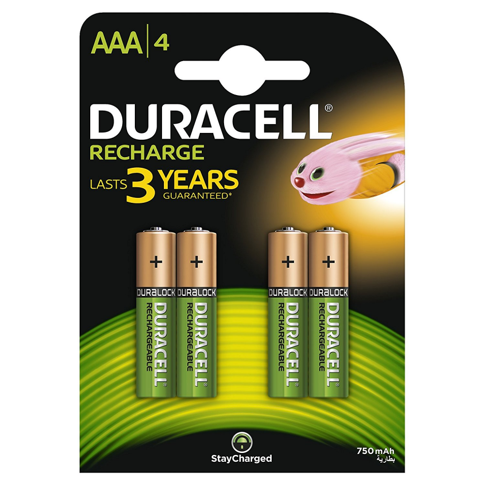 Duracell Recharges Plus Piles Rechargeables Type Lr03 Aaa 750 Mah Lot De 4