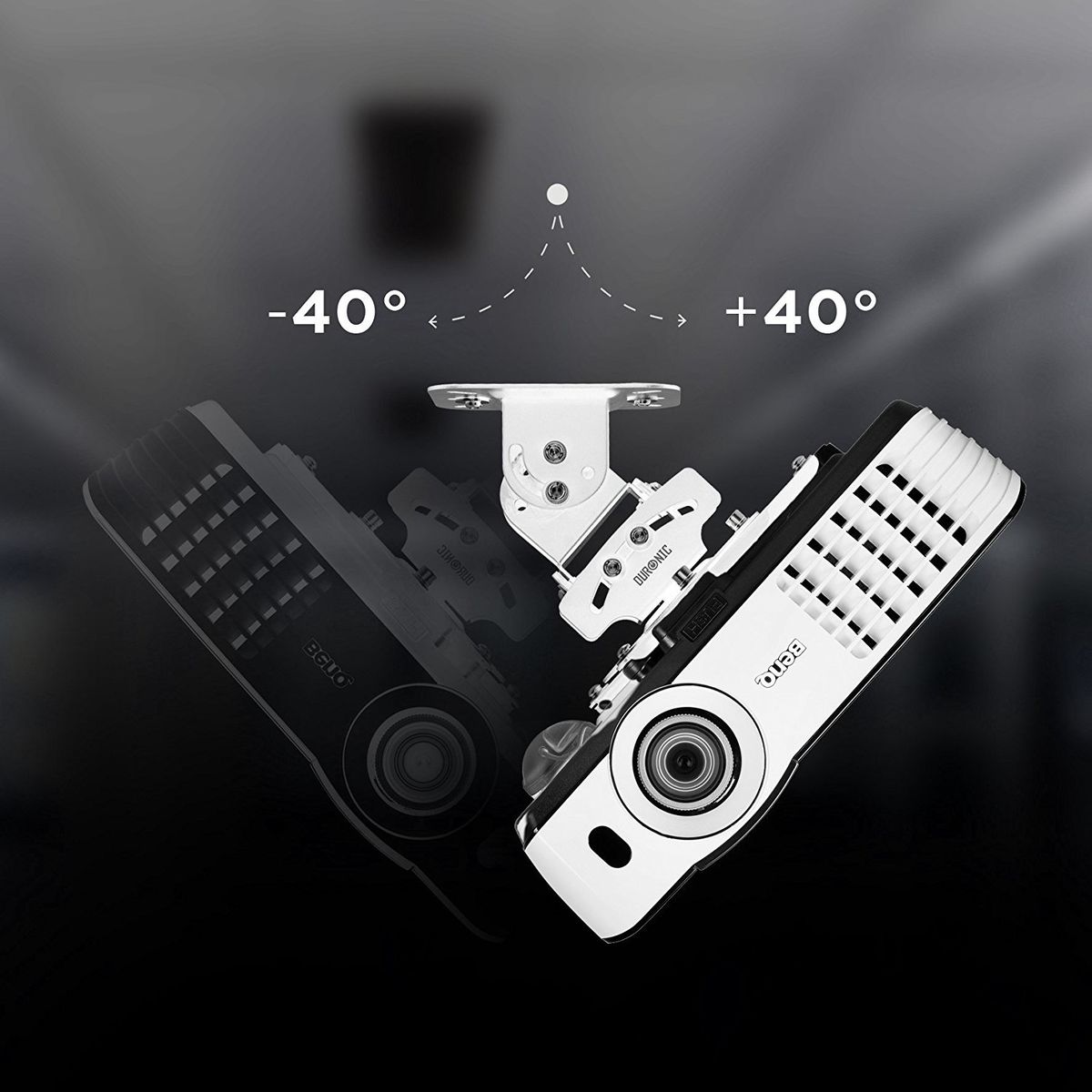 Duronic Pb05xb Support Pour Videoprojecteur Plafond Rotatif 360° Inclinable 30° Et Pivotable 20° Charge Maximale 136 Kg Ideal Pour