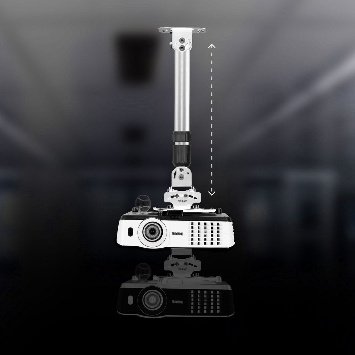 Duronic Pb06xl Support Pour Videoprojecteur Plafond Rotatif 360° Inclinable 30° Et Pivotable 20° Charge Maximale 136 Kg Ideal Pour