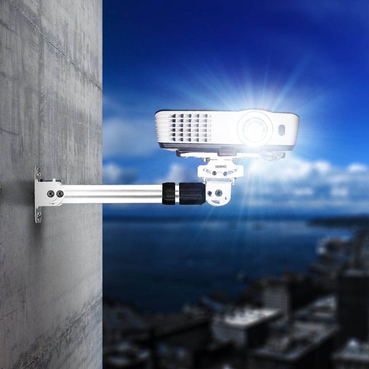 Duronic Pb06xl Support Pour Videoprojecteur Plafond Rotatif 360° Inclinable 30° Et Pivotable 20° Charge Maximale 136 Kg Ideal Pour