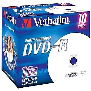 DVD R Verbatim AZO Printable 47 Go x10