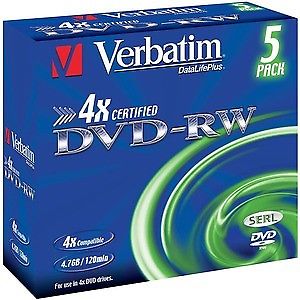 DVD-RW reinscriptibles Standard 4x (x5)