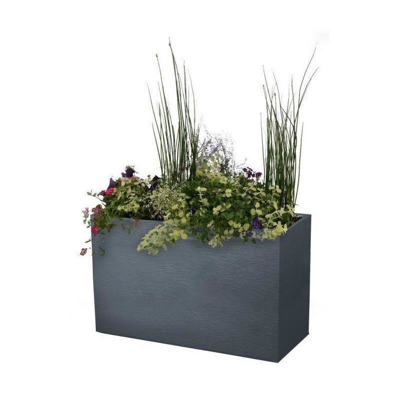 Jardiniere Muret Eda Graphit 116 L 995 X 395 X H 60 Cm Gris Anthracite
