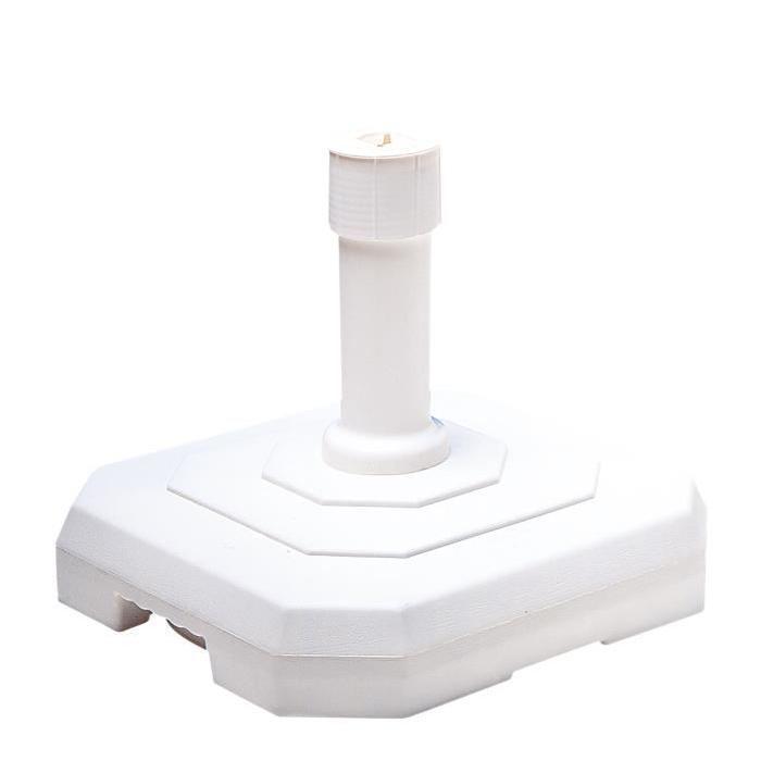 EDA PLASTIQUE Pied de parasol beton carre - Blanc - 25kg