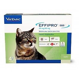 Virbac Effipro Duo Insecticide Chat Spot On Pipette Boite De 4