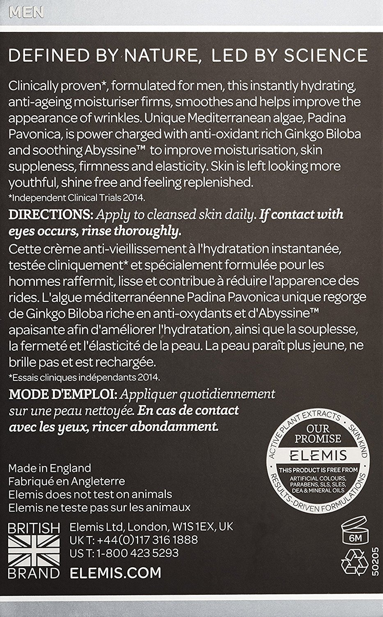 Elemis Men Pro-collagen Marine Cream Creme Hydratante Anti-rides 30 Ml