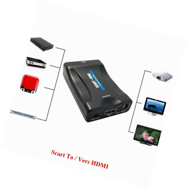 EMEBAY - Convertisseur Peritel vers HDMI Adaptateur Scart vers HDMI 1080P HD Sup