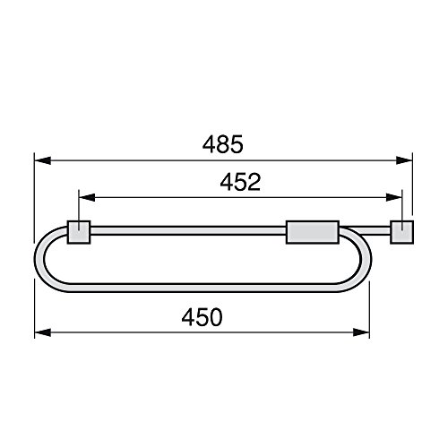 Porte-vetements Self longueur 450 mm en acier chrome - 6210625 - Emuca