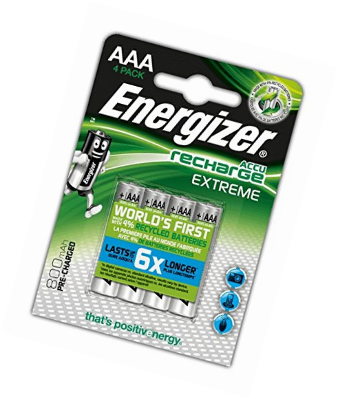 Piles rechargeables AAA 800mAh - NH12 ENERGIZER EXTREME - Lot de 4
