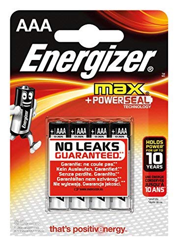 4 piles alcalines Energizer Max LR03 - type AAA