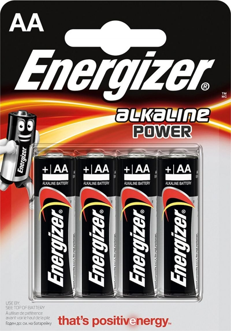 Lot de 4 piles alcaline, LR06 AA 1.5 V power, ENERGIZER
