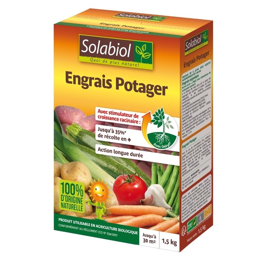 Engrais potagers SOLABIOL 1,5kg 30 m²