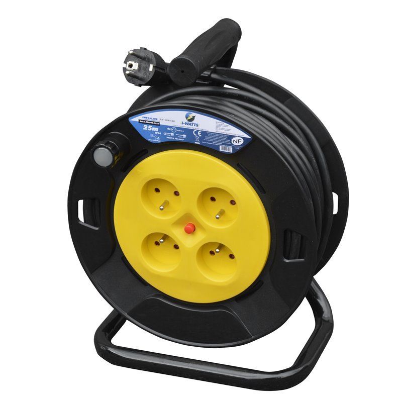 ENROULEUR 4 PRISES 25M - 3G1.5 - HO5 - I-WATTS PRO