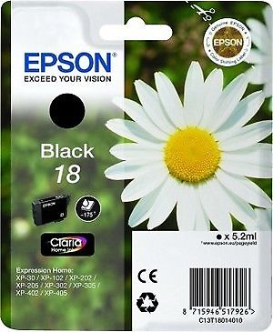 Epson D'origine Epson Expression Home XP-410 Series cartouche d'encre (18 / C 13 T 18014022) noir, 175 pages, 5,45 centimes par page, contenu: 5 ml