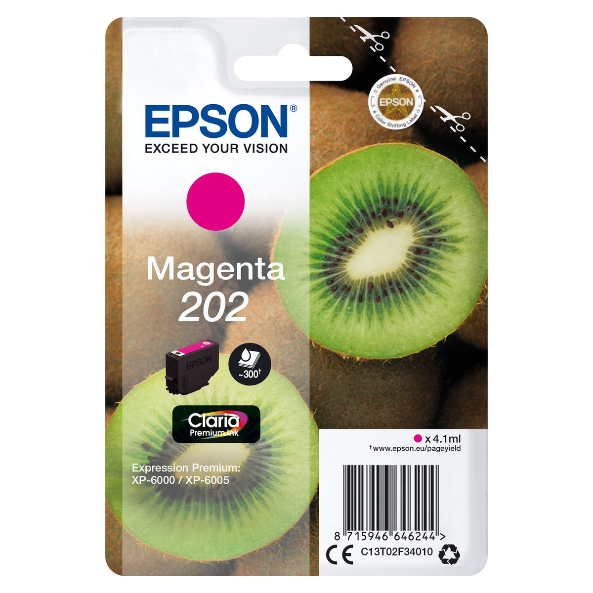 Epson 202 Kiwi Cartouche Dencre Originale Claria Premium C13t02f34010 Magenta