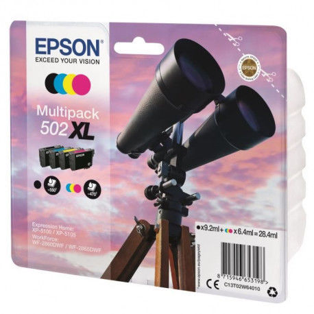 Epson Multipack 502 Xl Jumelles Noir Cyan Jaune Magenta C13t02w64020