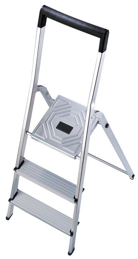 Escabeau aluminium Hailo - 3 marches - Hauteur de travail 2,35 m