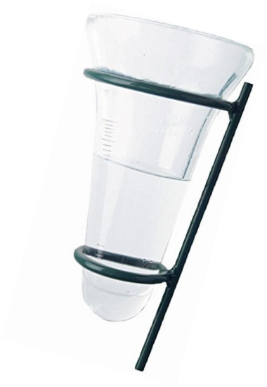esschert design pluviometre en verre avec support 11,5 x 11,5 x 131 cm