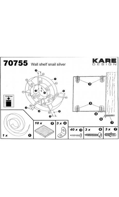 Etagere - Kare Design - Spirale Design 150 Cd - Gris - Bois - Laque - 75 Cm