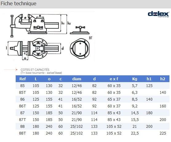 Etau D'etabli - Dolex - Serie 80 - Mors 105 - Ouverture 130 Mm