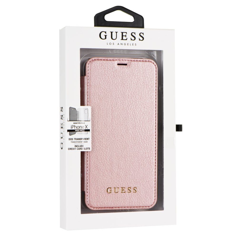 Guess - Iridescent - Book Case - Apple Iphone X - Rose Gold