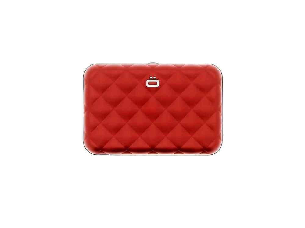 Portefeuille En Aluminium Matelasse Rouge - Ögon Design - Lady Case - Protection Rfid