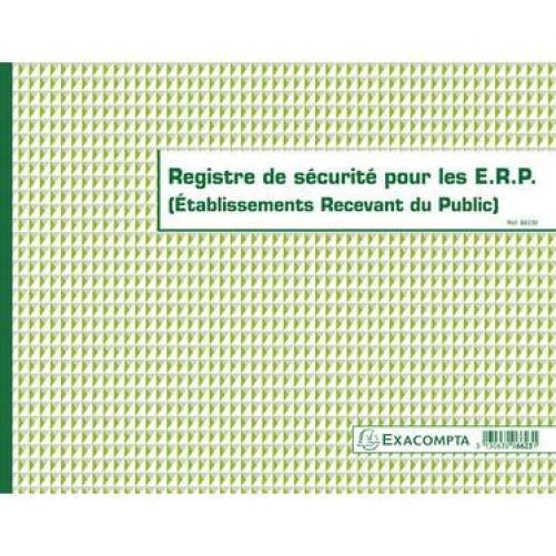 Piqure 24x32cm - Registre de securite pour les etablissement recevant du public (ERP) - 32 pages - Exacompta