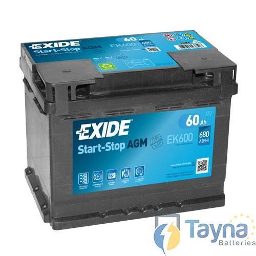 Batterie Exide AGM Start And Stop EK600 12V 60ah 680A FK600