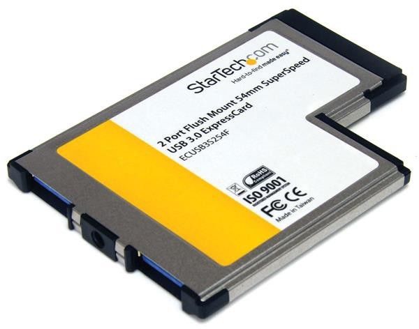 Startech.com Carte Adaptateur Expresscard/54 Vers 2 Ports Usb 3.0 Superspeed - Encastre - 1x Expresscard 54 - 2x Usb 3.0 A (f)