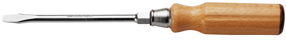 Tournevis manche bois pour vis a fente - lame forgee avec 6 pans Facom