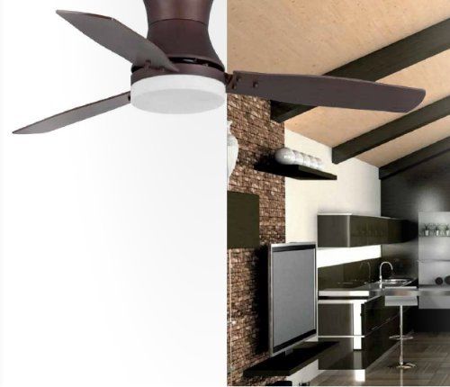 Ventilateur De Plafond Moderne 132 Cm Marron Avec Pales Bi Colore, Lampe Faro Tonsay 33386