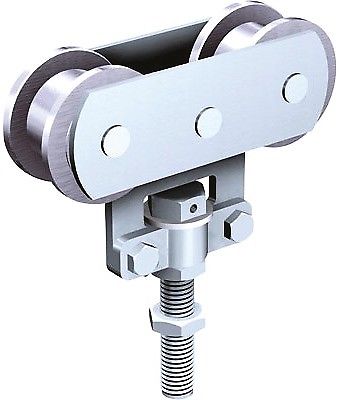 Monture sur chant Derlin vis M10 235D pour rail 35x30