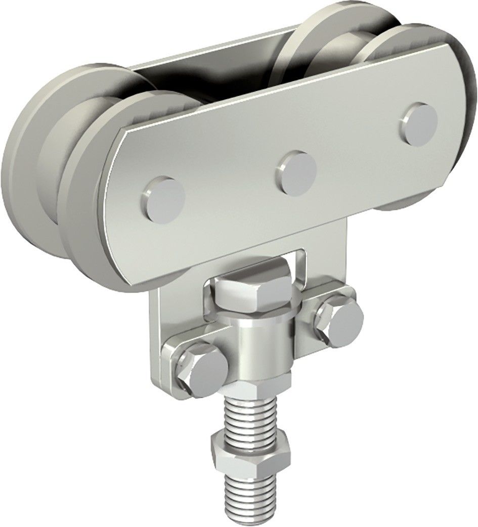 Monture fixation sur chant M12 Galet Delrin porte 150 kg - MANTION ET