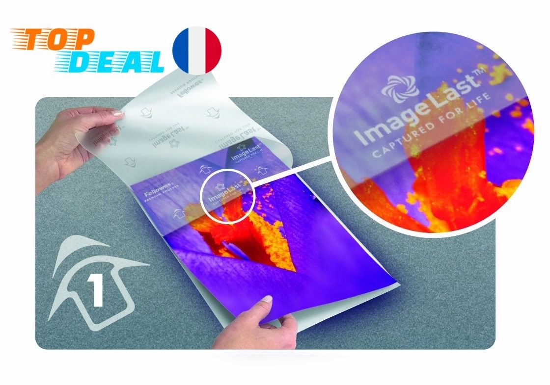 Pochette A Plastifier Fellowes A4 Brillante 160 Microns 100 Pieces