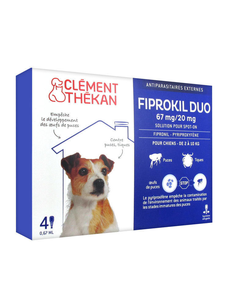 Clement Thekan Fiprokil Duo Chiens 2-10kg 4 pipettes