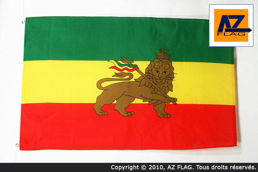 Ethiopia With Lion  Flag 3' X 5' - Lion Of Judah Ethiopian Flags 90 X 150 Cm - B