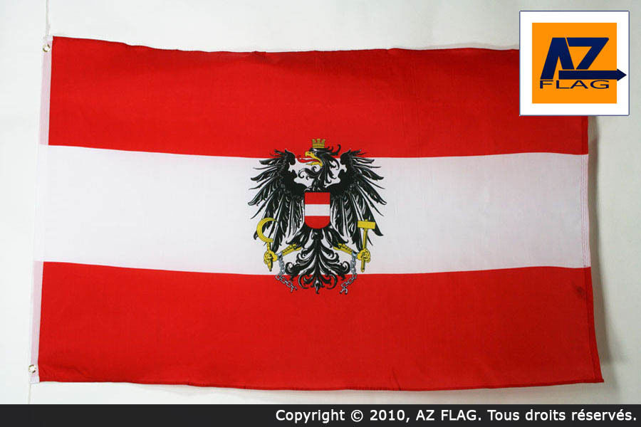 AUSTRIA WITH EAGLE FLAG 3' x 5' - AUSTRIAN COAT OF ARMS FLAGS 90 x 150 cm - BANN