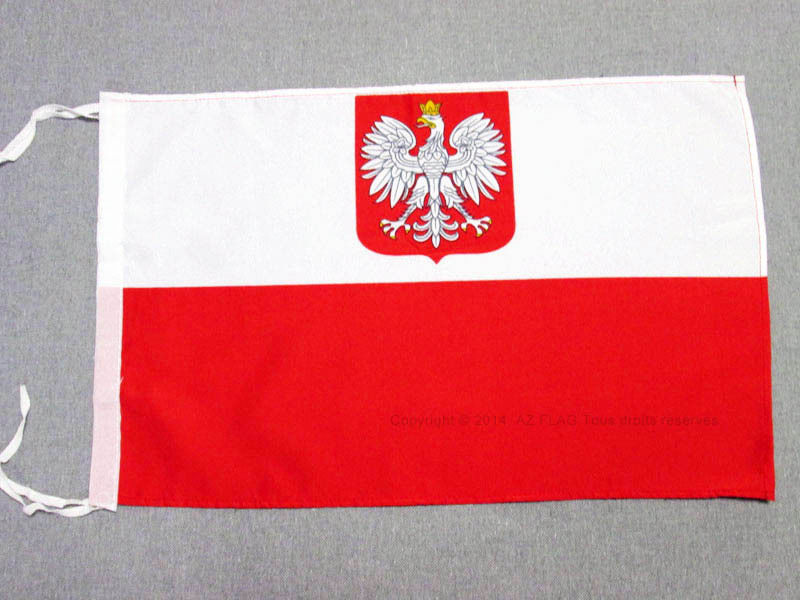 Flagge Polen Mit Adler 45x30cm Mit Kordel - Polnische Fahne  30 X 45 Cm - Flagge