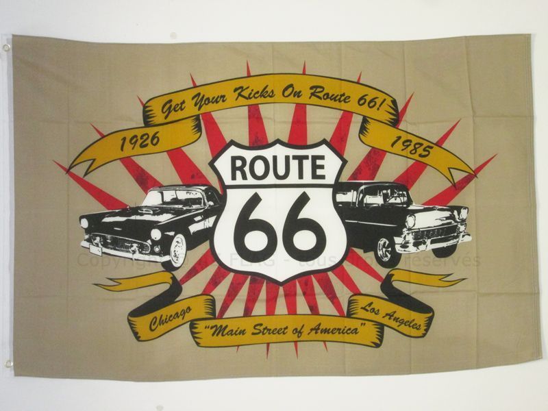 Az Flag Drapeau Route 66 150x90cm - Drap...