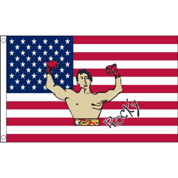 Usa Rocky Flag 3' X 5' - United States - Boxe American Flags 90 X 150 Cm - Banne
