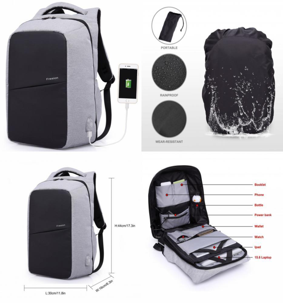 Fresion Sac À Dos Pour Ordinateur Portable Ou Tablette Pc 15.6 Sa(grey-2)