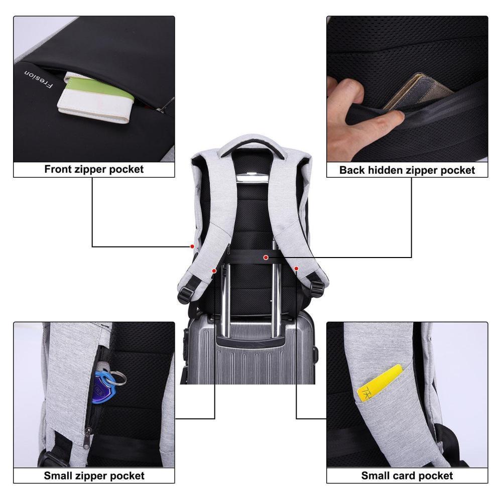 Fresion Sac À Dos Pour Ordinateur Portable Ou Tablette Pc 15.6 Sa(grey-2)