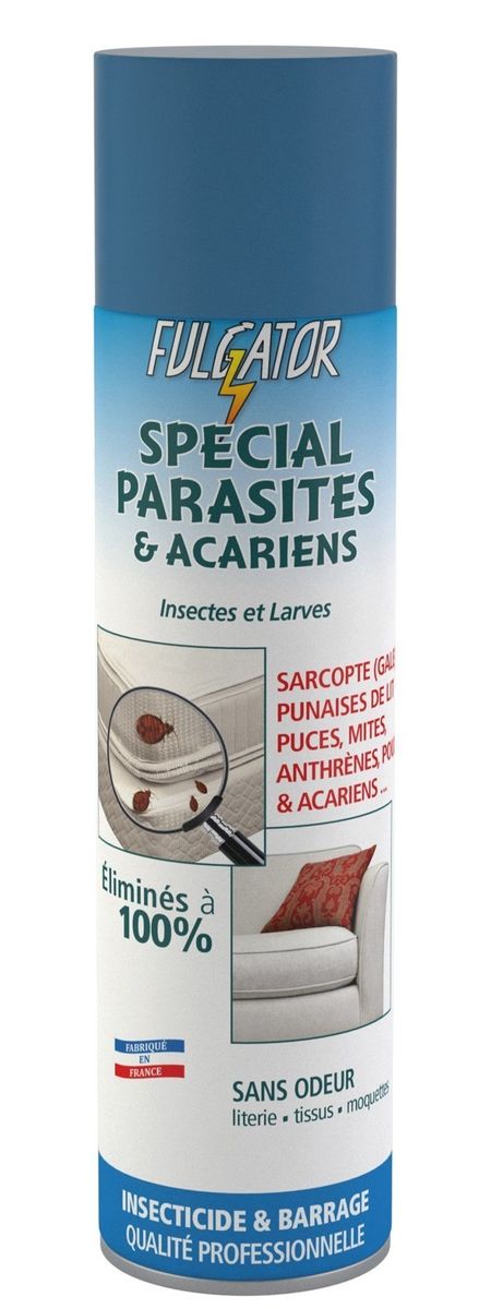 Fulgator - Insecticide Special Parasites Actif Sur Gale Acariens Punaises De Lit Poux Puces Mites... Sans Odeur - 400 Ml