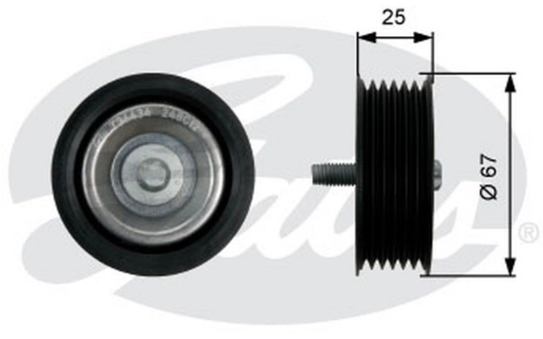 Gates Deviation / Poulie De Guidage Courroie Crantee T36434 Pour Avec Mercedes